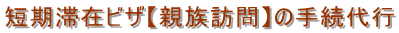 短期滞在ビザ【親族訪問】の手続代行